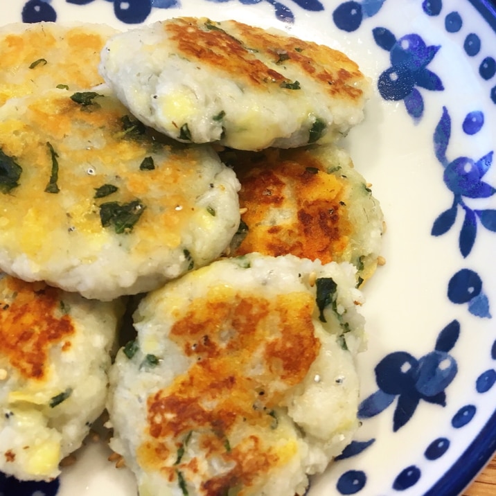 ポリ袋で!しらすとチーズのはんぺんボール☆